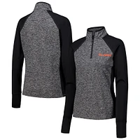 Veste raglan à fermeture éclair quart de tour pour femme, noire/gris chiné, Illinois Fighting Illini Finalist