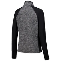 Veste raglan à fermeture éclair quart de tour pour femme, noire/gris chiné, Illinois Fighting Illini Finalist