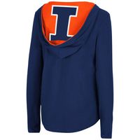 Women's Colosseum Navy Illinois Fighting Illini Catalina Hoodie Long Sleeve T-Shirt