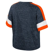 Women's Colosseum Navy Illinois Fighting Illini Color Block Scoop Neck T-Shirt