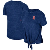 T-shirt noué sur le devant pour femmes Colosseum Navy Illinois Fighting Illini Finalists