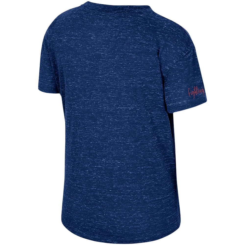 T-shirt noué sur le devant pour femmes Colosseum Navy Illinois Fighting Illini Finalists