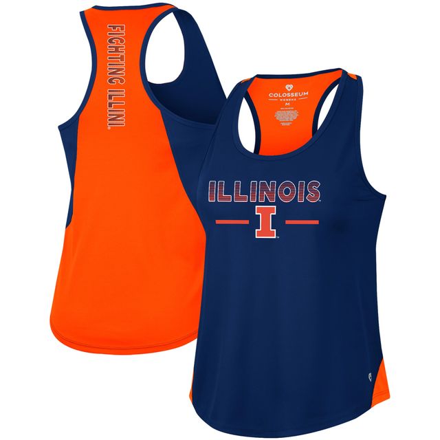 Colosseum Navy Illinois Fighting Illini Sachs 2-Hit Scoop Neck Racerback Tank pour femme