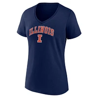 Women's Fanatics Navy Illinois Fighting Illini Campus V-Neck T-Shirt