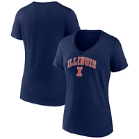 Women's Fanatics Navy Illinois Fighting Illini Campus V-Neck T-Shirt