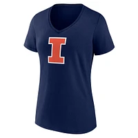 Women's Fanatics Navy Illinois Fighting Illini Logo V-Neck T-Shirt
