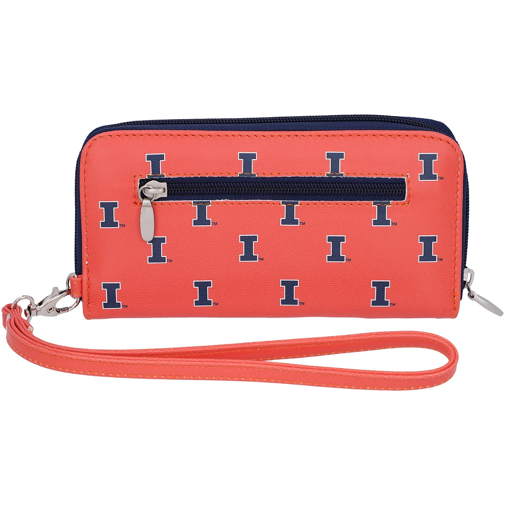 Women's Illinois Fighting Illini Zip-Around Wristlet Wallet