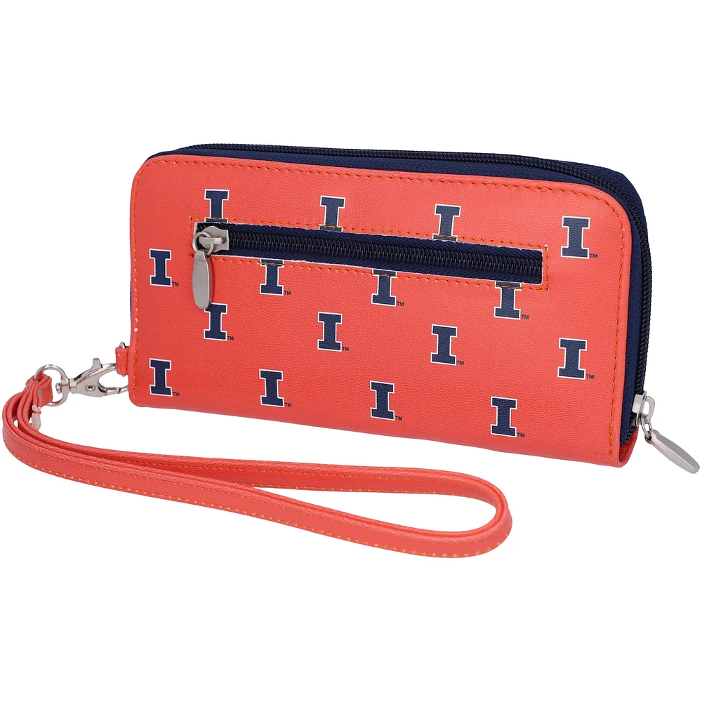 Women's Illinois Fighting Illini Zip-Around Wristlet Wallet