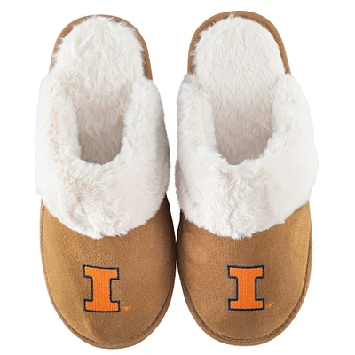 ZooZatz Illinois Fighting Illini, Pantoufles en Fausse Fourrure pour Femmes