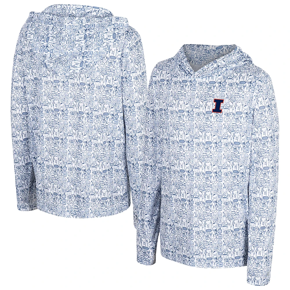 Youth Colosseum Navy Illinois Fighting Illini All-Over Print Hoodie