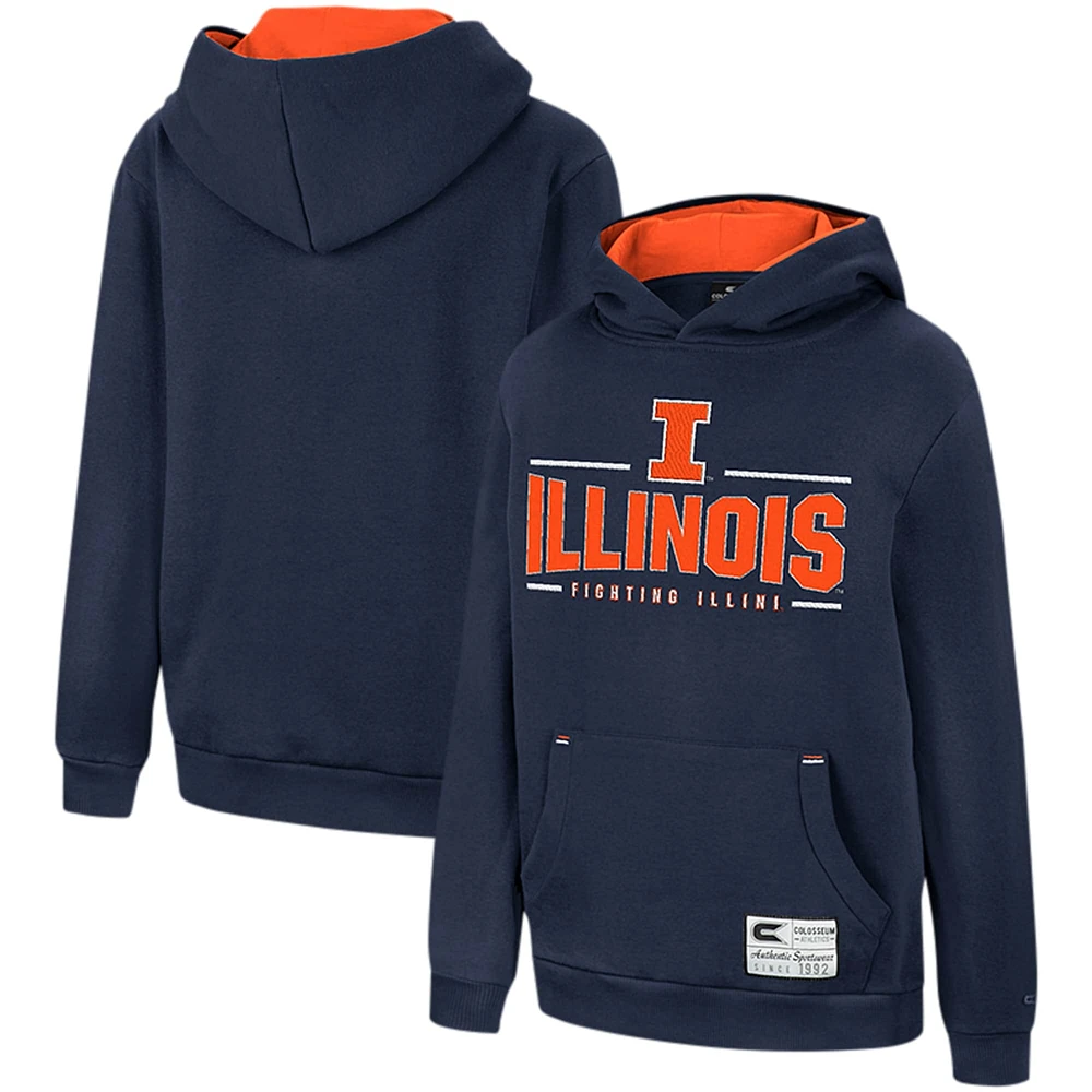 Sweat à capuche pour jeunes Colosseum Navy Illinois Fighting Illini Lead Guitarists