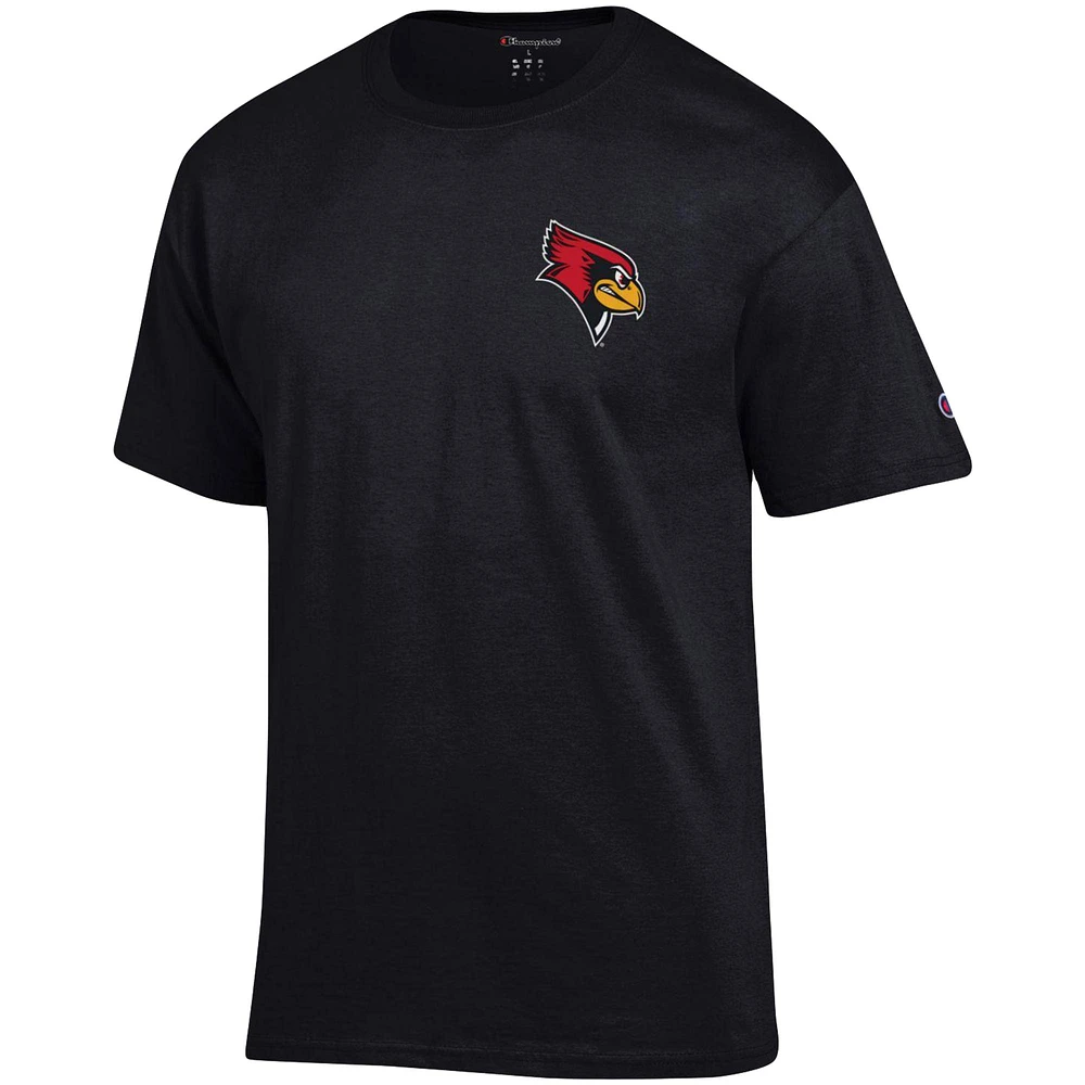 T-shirt Champion Black Illinois State Redbirds Stack 2-Hit pour homme