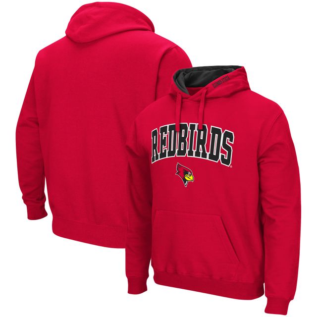 Chandail à capuchon Colosseum Red Illinois State Redbirds Arch et Logo pour hommes