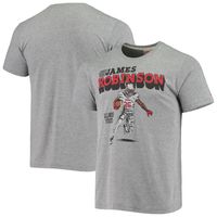 Men's Homage James Robinson Gray Illinois State Redbirds Football Player Tri-Blend T-Shirt