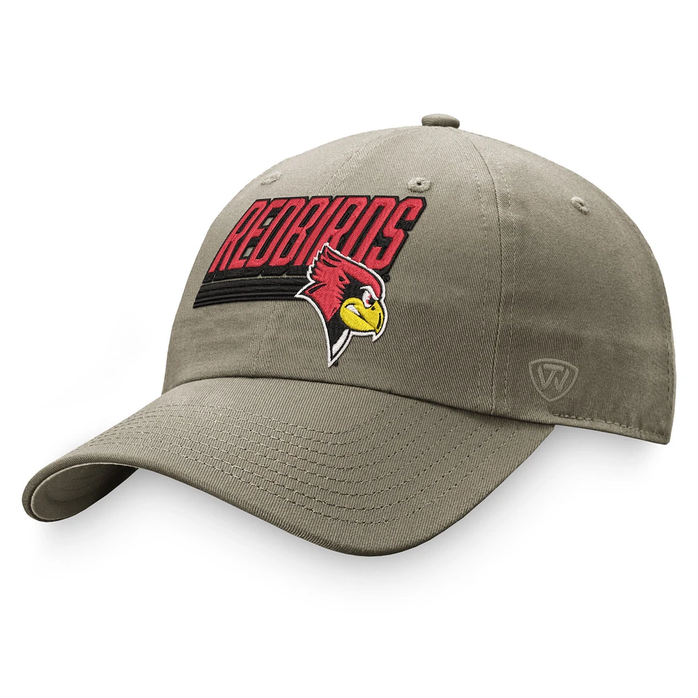 Top of the World Kaki Illinois State Redbirds Slice Casquette réglable pour homme