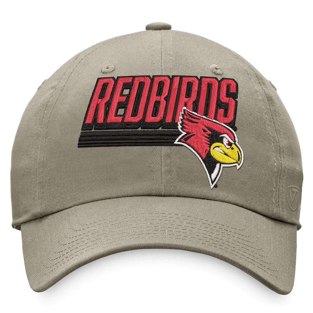 Men's Top of the World Khaki Illinois State Redbirds Slice Adjustable Hat