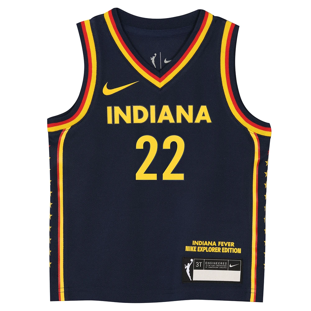 Maillot Nike Caitlin Clark bleu marine Indiana Fever Explorer Edition Victory pour tout-petit