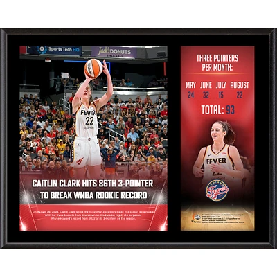 Caitlin Clark Indiana Fever 12" x 15" WNBA Rookie Three-Point Record Sublimated Plaque