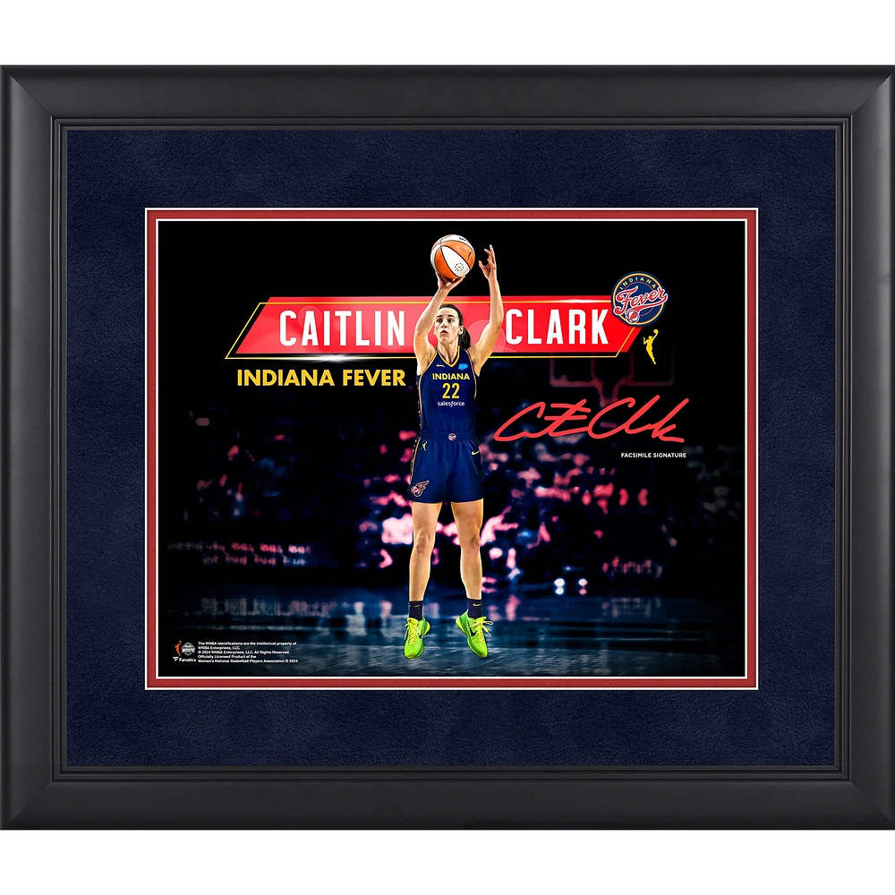 Photographie encadrée de Caitlin Clark, Indiana Fever, 11" x 14" - Signature fac-similé