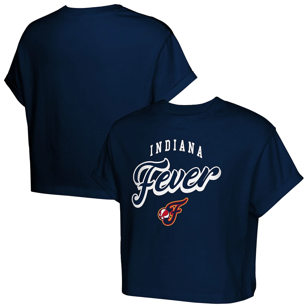 Girls Youth  Navy Indiana Fever City Pennant Cropped T-Shirt