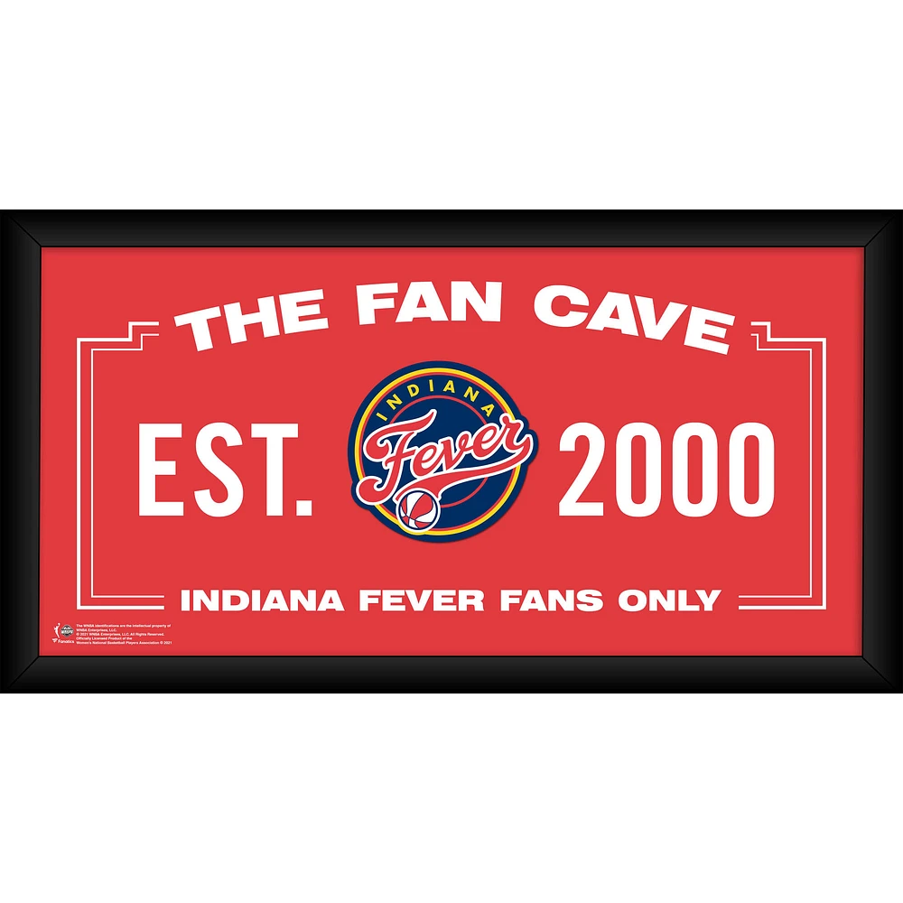 Collage encadré de 10" x 20" de la grotte des fans de l'Indiana Fever