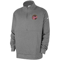 Men's Nike  Heather Gray Indiana Fever React Club Half-Zip Pullover