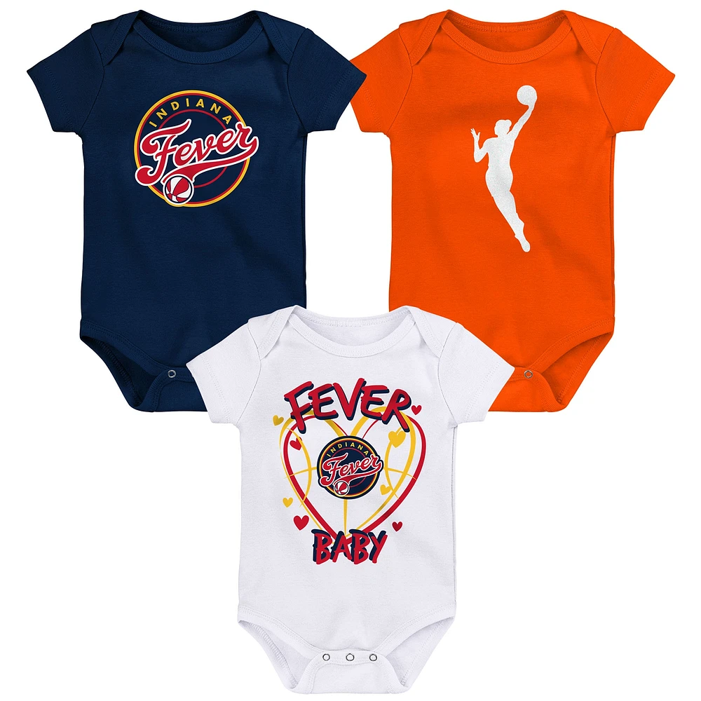 Newborn Outerstuff  Indiana Fever Slide Home 3-Piece Creeper Set