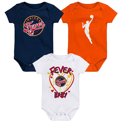 Newborn Outerstuff  Indiana Fever Slide Home 3-Piece Creeper Set