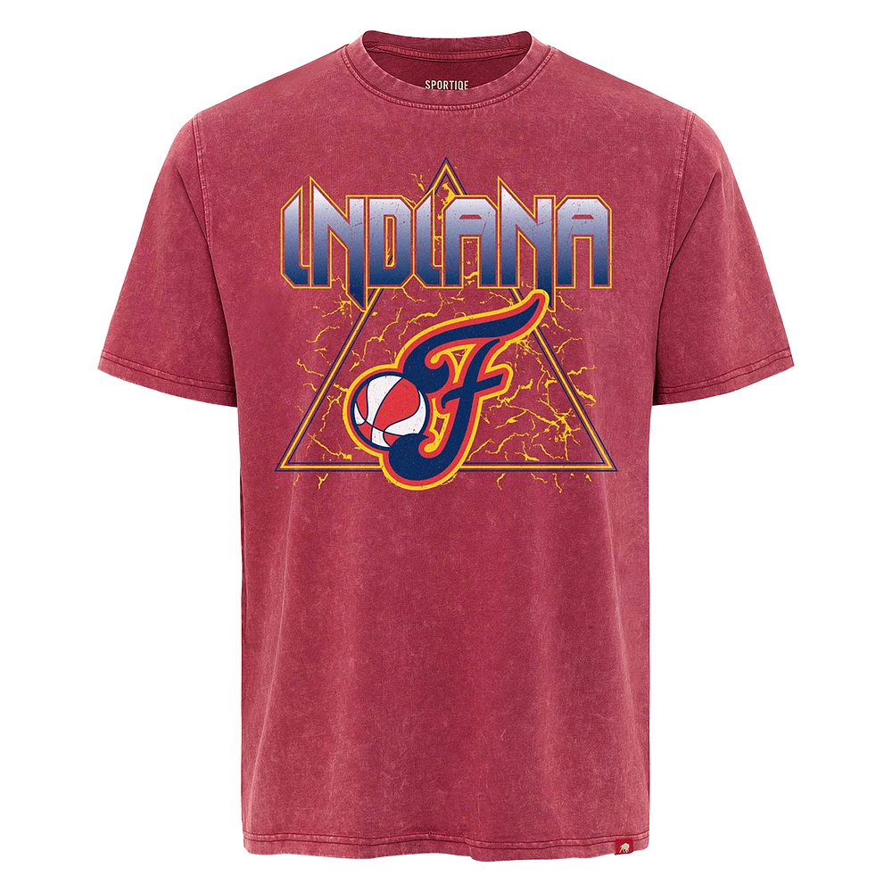 T-shirt unisexe Sportiqe Red Indiana Fever Rock & Roll Collection Angus Mineral Wash Premium