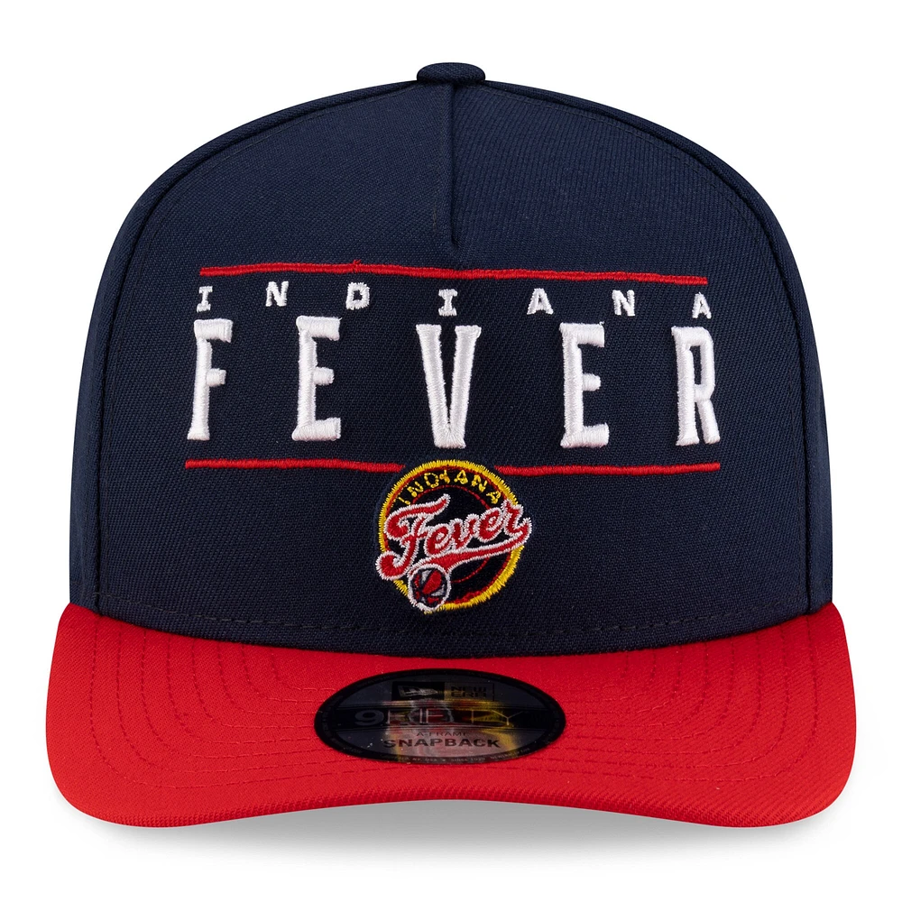 Casquette unisexe New Era bleu marine/rouge Indiana Fever 2025 WNBA Draft A-Frame 9FIFTY Snapback
