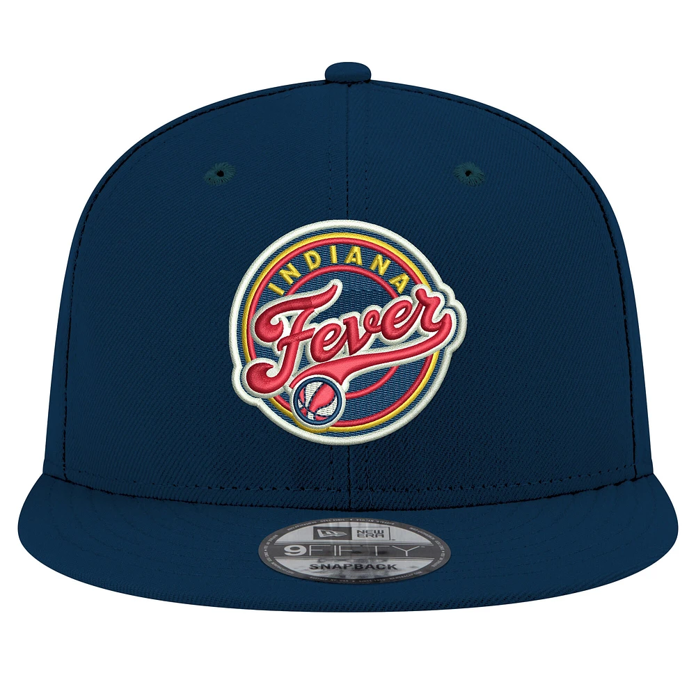 Casquette unisexe New Era bleu marine avec logo Indiana Fever 9FIFTY à pression