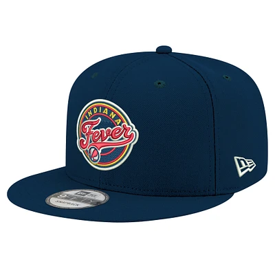 Casquette unisexe New Era bleu marine avec logo Indiana Fever 9FIFTY à pression
