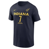 T-shirt unisexe avec nom et numéro Nike Aliyah Boston Navy Indiana Fever Explorer Edition