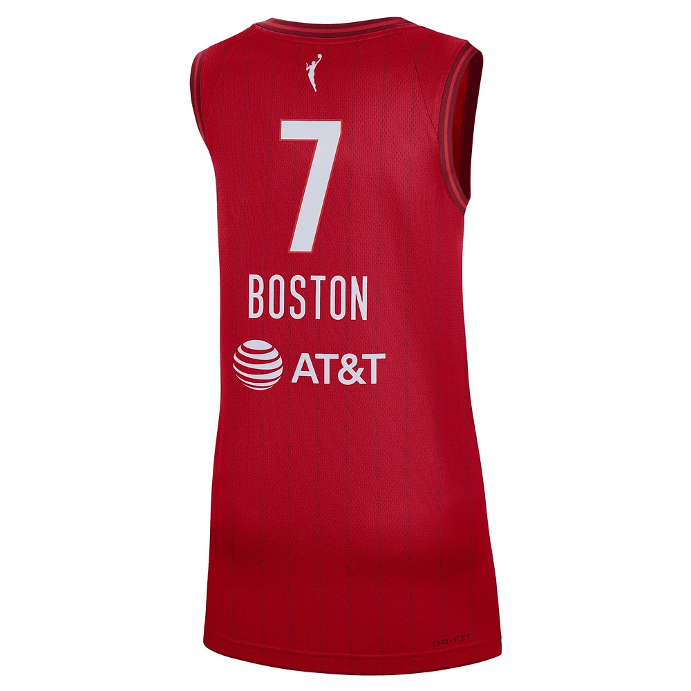 Maillot de joueur unisexe Nike Aliyah Boston Red Indiana Fever Rebel Edition