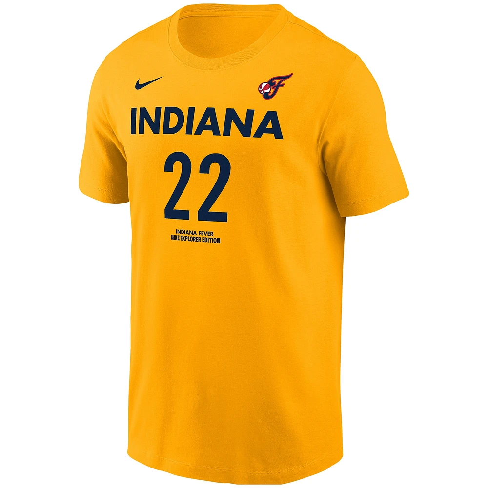 Unisex Nike Caitlin Clark Gold Indiana Fever Name & Number T-Shirt
