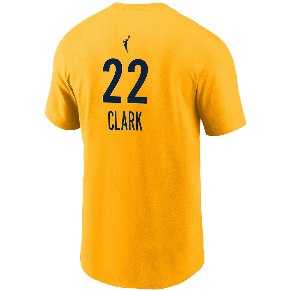 Unisex Nike Caitlin Clark Gold Indiana Fever Name & Number T-Shirt