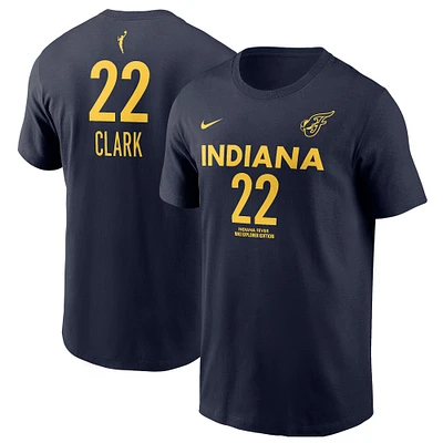 Unisex Nike Caitlin Clark Navy Indiana Fever 2024 WNBA Draft Explorer Edition Player Name & Number T-Shirt