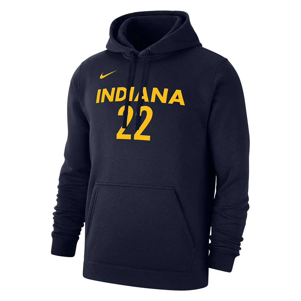 Sweat à capuche unisexe Nike Caitlin Clark Navy Indiana Fever 2024 WNBA Draft Player Name & Number