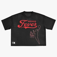Unisex round21 Black Indiana Fever Oversized Mesh Boxy Top