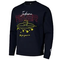 Unisex round21 Navy Indiana Fever Bloom Pullover Crew Sweatshirt