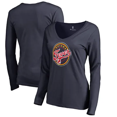 Indiana Fever Fanatics Branded Women's Primary Logo Long Sleeve V-Neck T-Shirt