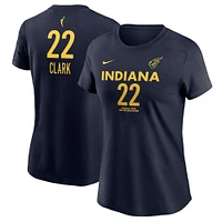 T-shirt Nike Caitlin Clark pour femme, bleu marine, Indiana Fever 2024 WNBA Draft Explorer Edition, nom et numéro du joueur