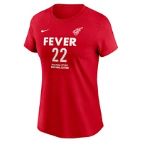 T-shirt Nike Caitlin Clark Red Indiana Fever 2024 WNBA Draft Rebel Edition avec nom et numéro de joueur pour femme