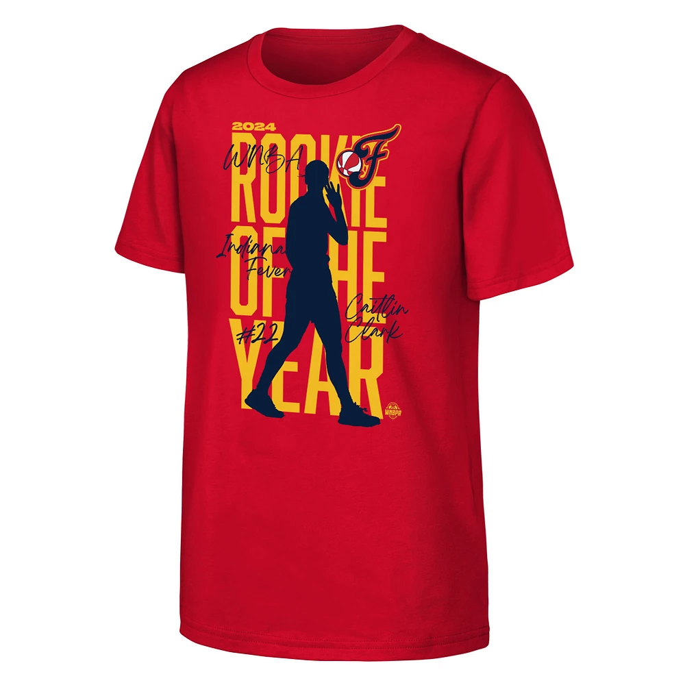 T-shirt de recrue l'année 2024 WNBA pour jeunes Caitlin Clark Red Indiana Fever