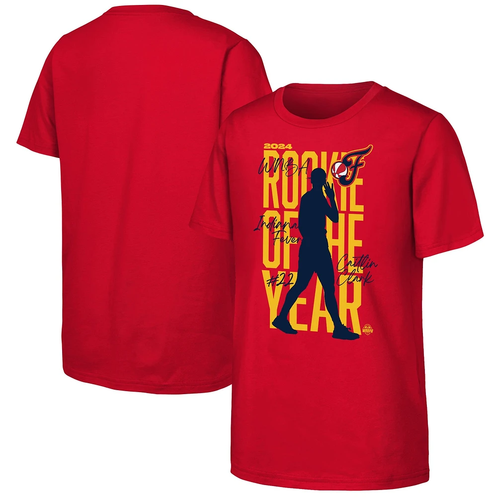 T-shirt de recrue l'année 2024 WNBA pour jeunes Caitlin Clark Red Indiana Fever