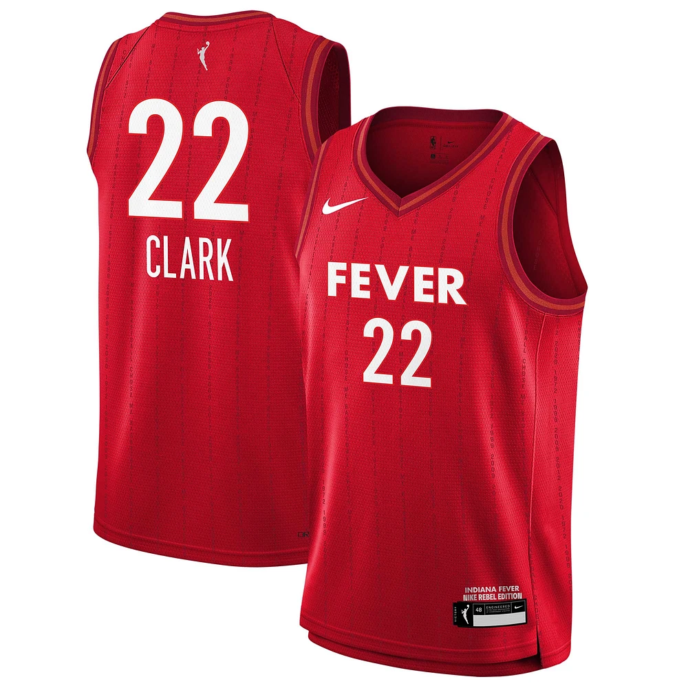 Maillot de joueur Nike Caitlin Clark Red Indiana Fever 2024 WNBA Draft Rebel Edition Victory pour jeune