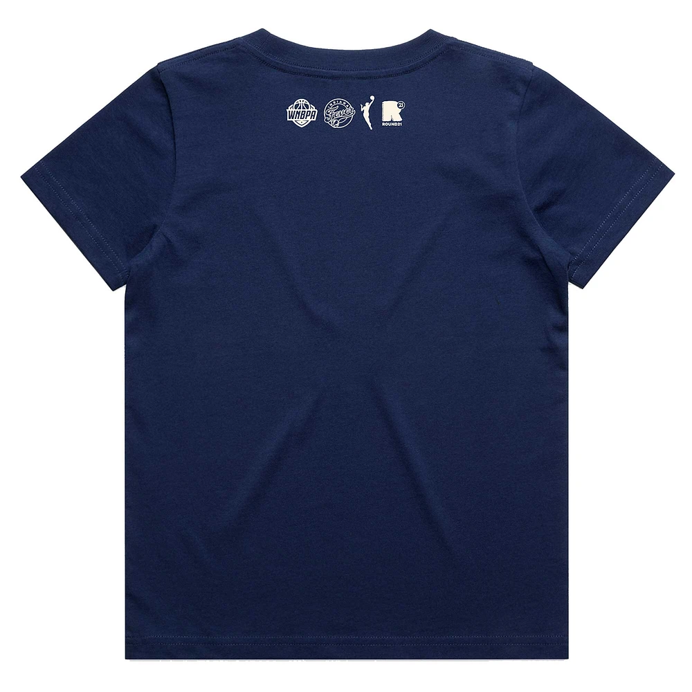 Youth round21 Caitlin Clark Navy Indiana Fever Draft Night T-Shirt