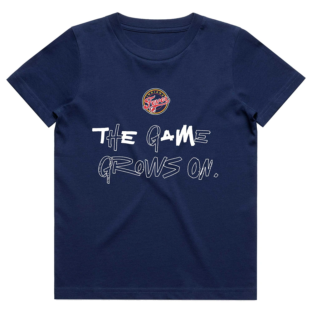 Youth round21 Caitlin Clark Navy Indiana Fever Player Signature T-Shirt
