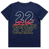 Youth round21 Caitlin Clark Navy Indiana Fever Player Signature T-Shirt