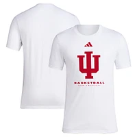 T-shirt adidas Indiana Hoosiers 2023 On Court Bench Fresh blanc